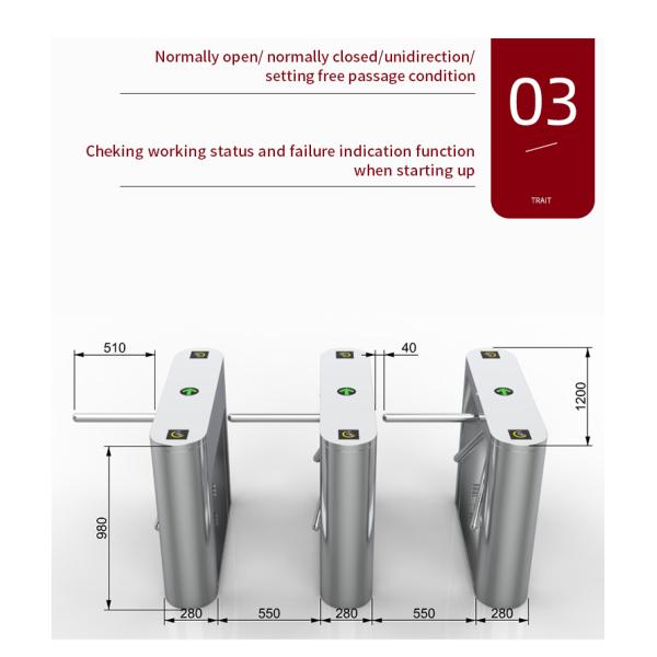 60kg Semi-Automatic Tripod Turnstiles with 550mm Passage Width