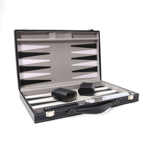 15 Inches Leather Backgammon Set Customized Logo Backgammon Set Leather Case