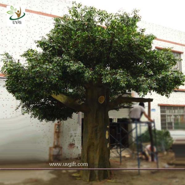 UVG glassfiber indoor green fake banyan tree tall silk trees for shopping center decoration GRE054