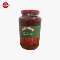 1300 grammes de pâte de tomate en pot, délicieusement concentrée.