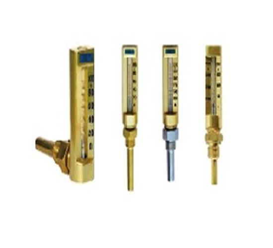 90 Degree Angle Glass Marine Thermometer Metal Case V Line Shape