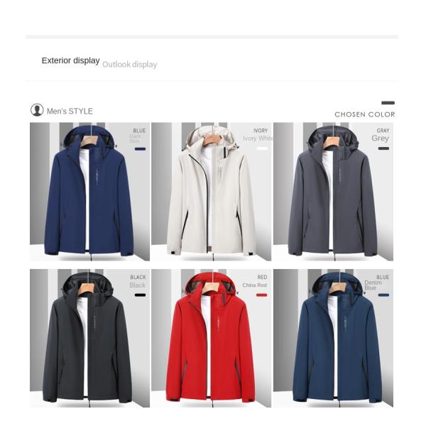 Regular Length Men's Windbreaker Jacket for Spring and Autumn XMAMLON Custom Clothing