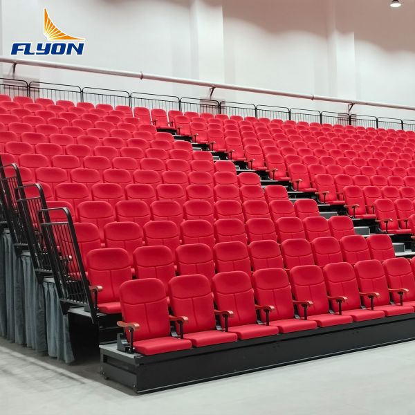 Premium Customized Logo Retractable Bleacher Seating for Indoor/Outdoor Use With Comfortable Seats