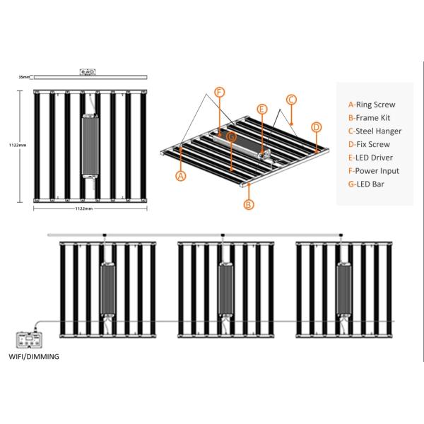 8 садоводство штендера 2160μmol/s растет света, 800W привело слой света завода Multi