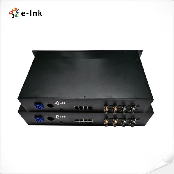 8Ch Gigabit PoE + 6Ch Forward 3G-SDI + 2Ch Backward 3G-SDI Fiber Optic Extender