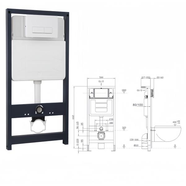 Modern Auto Open Electronic Toilet with Hidden Water Tank and Intelligent Technology