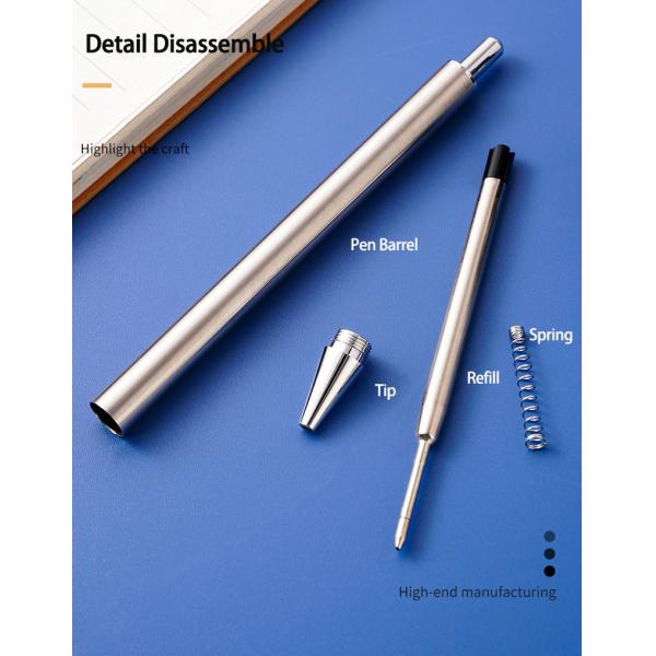 High Quality All Steel Press Ballpoint Pen Durable Simple Style Metal Barrel Ball Pen