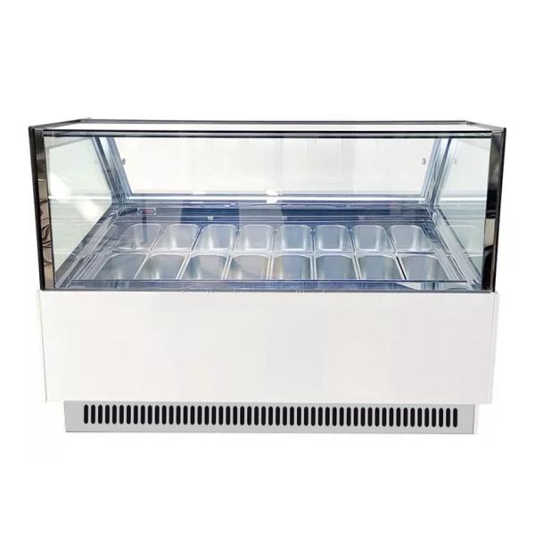 Vitrine de crème glacée sans gel avec verre antibrouillard et contrôleur numérique (-18 ~ 22.C)