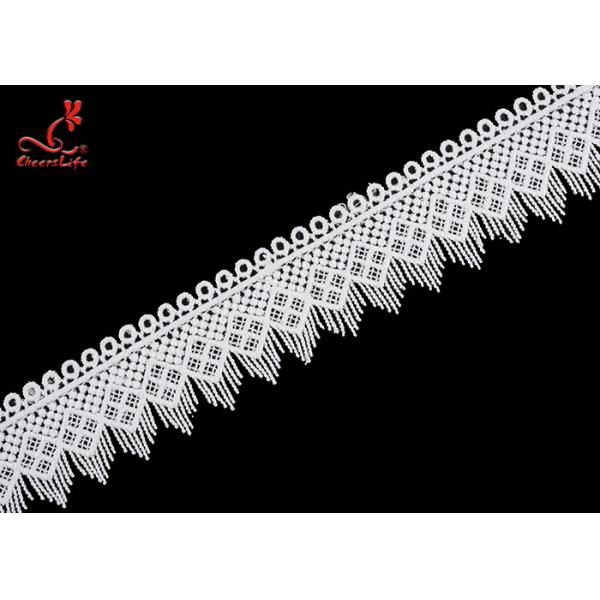 цветка Тюль вышивки шнурка пряжи молока 3Cm граница ленты утески отделки шнурка расстворимого в воде французского африканская