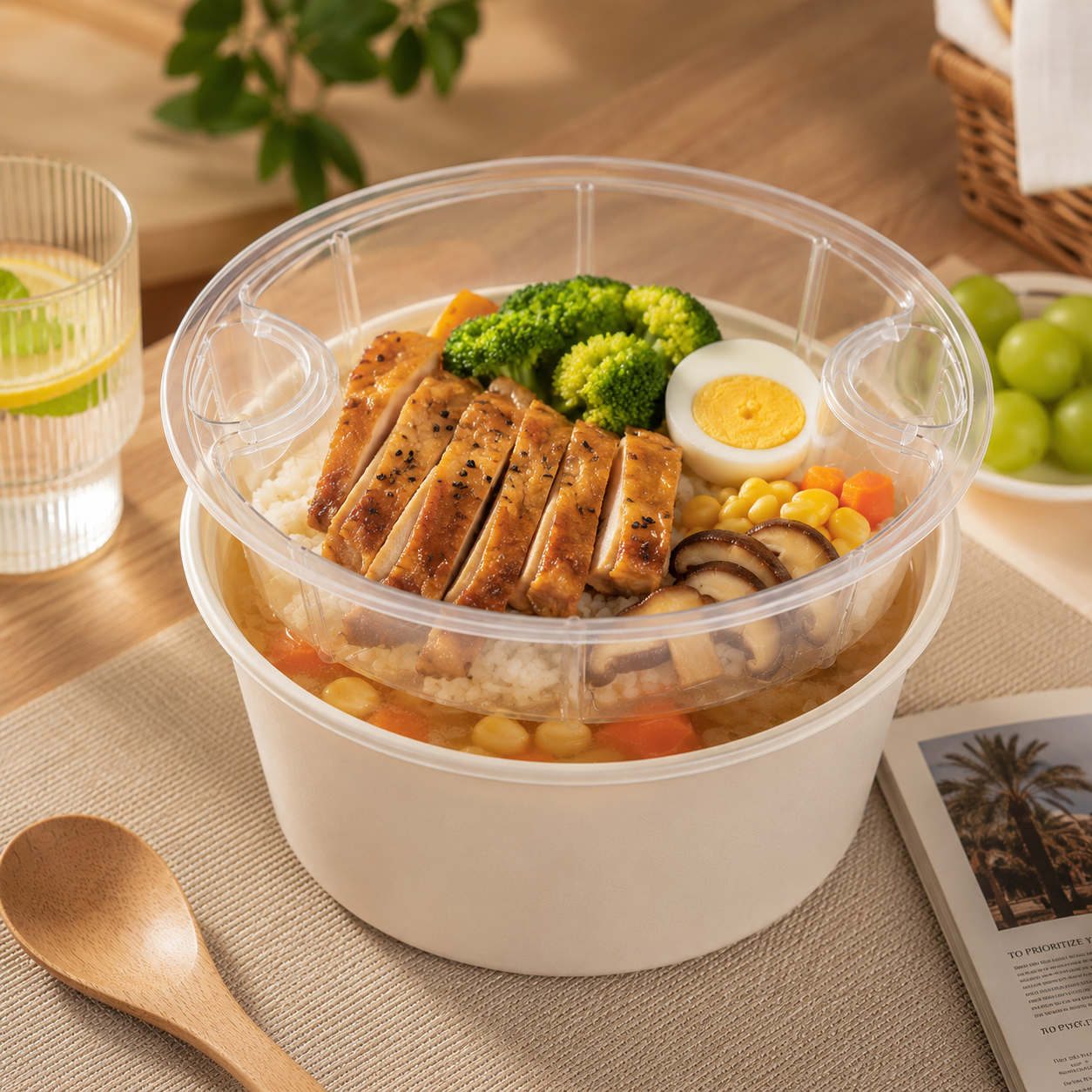 145mm Clear Ribbed Inner Tray Insert for Toppings / Combination Meals