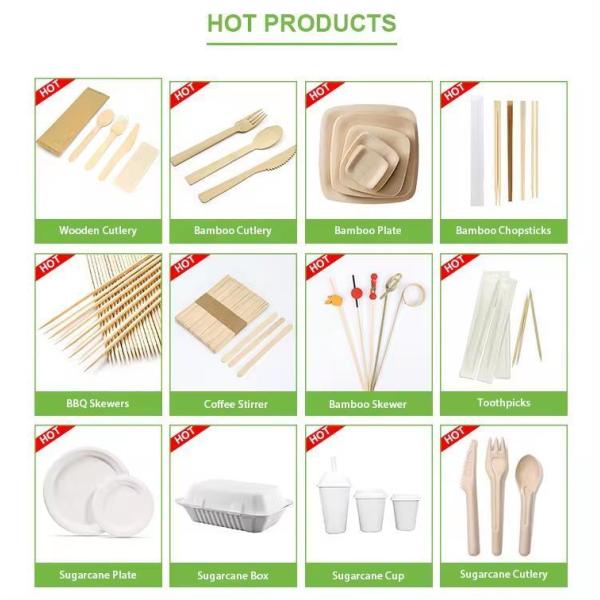 Package Size 100.00cm * 80.00cm * 60.00cm Natural Biodegradable Disposable Wooden Cutlery