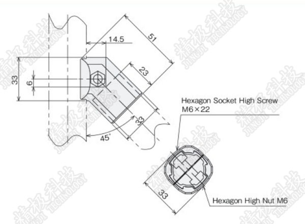 45 Degree Flexible aluminum pipe connectors Die casting AL -3 Anodizing Silver