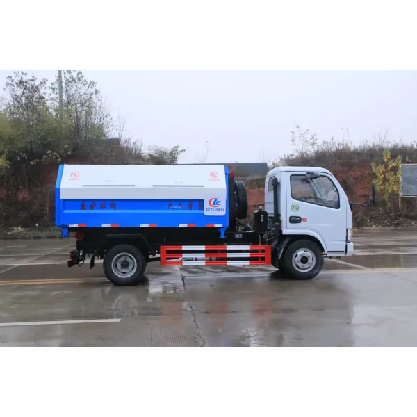 Hot Sale Dongfeng 5000liters/5cbm Small Hook Lift Side Loading Garbage Compactor Truck