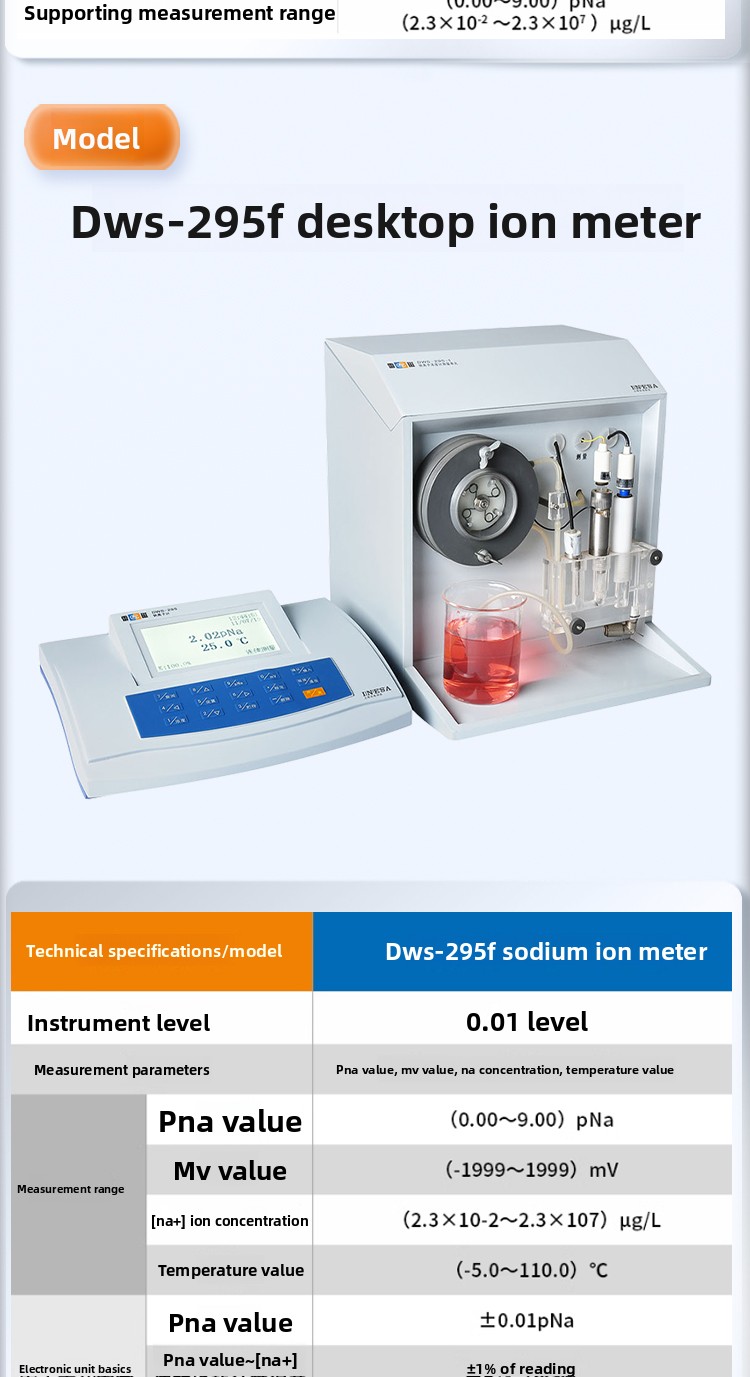 High Accuracy Desktop Ion Meter PXSJ-216F/227L/226T Sodium Ion Concentration Meter DWS-51