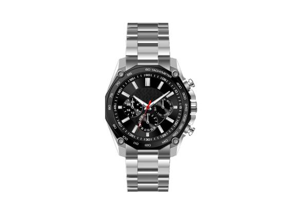 Solid Band 316L Stainless Steel Watches ,  Black Face Watch PVD Plating