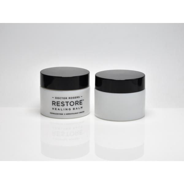 Sustainable 50ml Opal Glass Cosmetic Jars Round White Glass Face Cream Jar Packaging, Primary Medical Skincare Jars