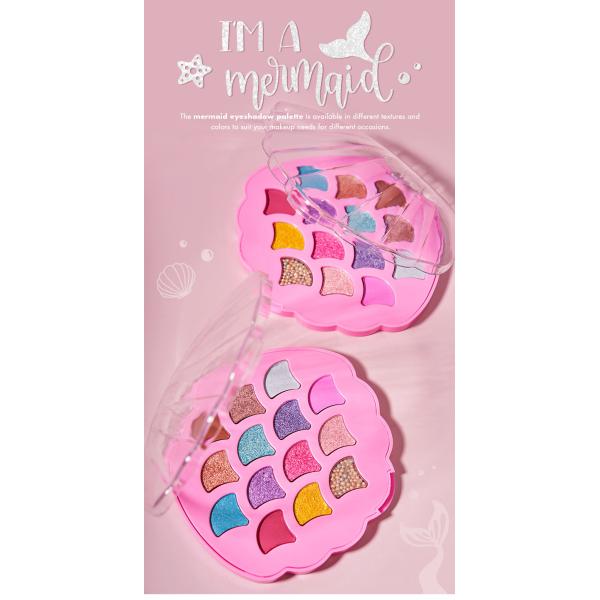 Custom Shell Shaped Duochrome Eyeshadow Palette Cute Makeup For Kids