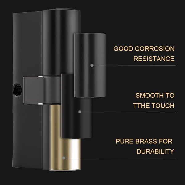 Black Euro Cylinder Lock Polish Chrome Plated Solid Brass Body with 
