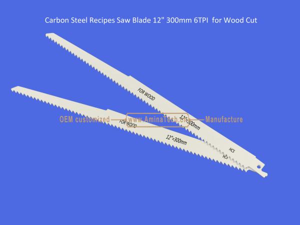 Carbon Steel Recipes Saw Blade 12 300mm 6TPI  for Wood Cut ,Power Tools