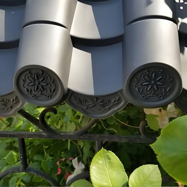 Polymer Integrated Antique Chinese Style Roof Tiles All-in-One Antique Eaves & Ridge Tiles PP Material Lightweight Roof Panels