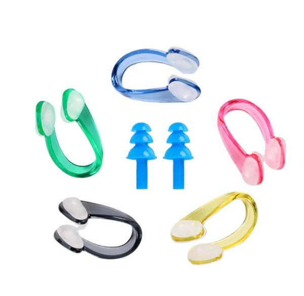 Customized Logo High Density Silicone Ear Plugs And Nose Clip Waterproof