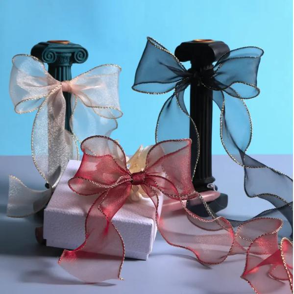 ширина ленты 40mm цветка шнурка Organza шелка крена 10yard Fishtail для подарка