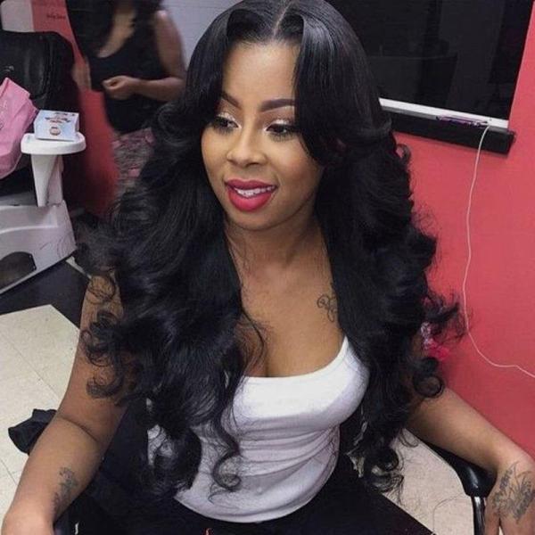 Kinky Straight Indian Remy Human Hair Lace Front Wigs For African American 130% Density