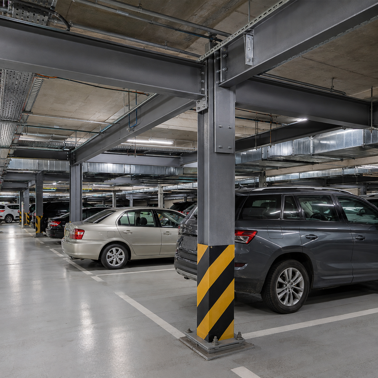 Custom Design Multi Car Steel Parking Structures Garage Shed For Residential