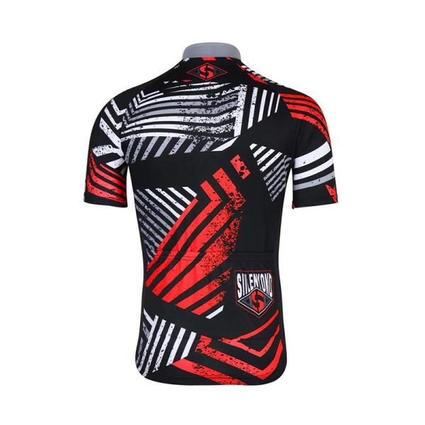 Uvproof Windproof Mens Short Sleeve Cycling Jersey With Lycra Fabric