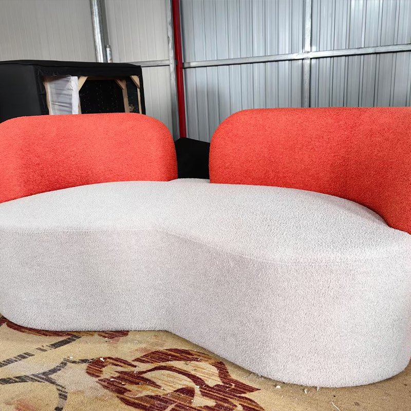 Minimalist Modern Eco-Friendly Curved Fabric Corner Sofa Set for Villa Home Office Living Room