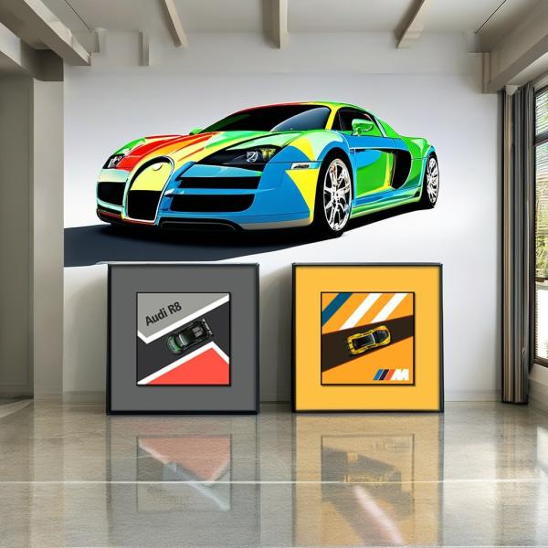 Electric Alloy Car Wall Murals Perfect Decoration for Home bh6