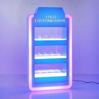 Stand de exibição iluminado por LED acrílico personalizado com várias camadas e cores para lojas especializadas