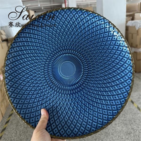 Военно-морской синий пластинка зарядки 13 дюймов украшение стола свадьба