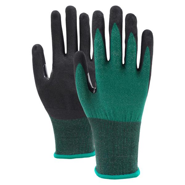A2 Cut-Resistant Abrasion-Resistant Safety Gloves Lightweight Flexible Fit Sandy Nitrile Coating