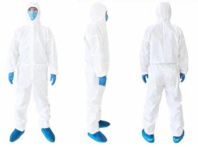 Hooded Disposable Protective Coveralls , Breathable Disposable Coverall Suit