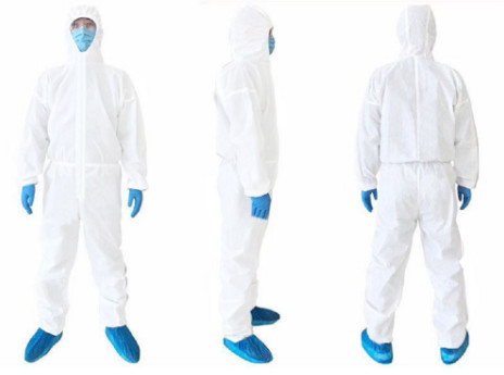 Hooded Disposable Protective Coveralls , Breathable Disposable Coverall Suit