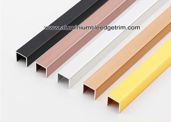 Shiny Glossy Aluminium U Channels Shower Tile Metal Edge For Interior Decor