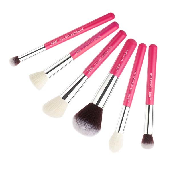 Antibacterial Face Makeup Brush Set Natural Hair Home Use