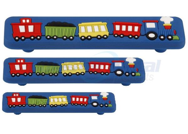 Punho acrílico da tração do armário da barra do trem do canto feito sob encomenda das crianças do amarelo do hardware 128mm centímetro cúbico do metal