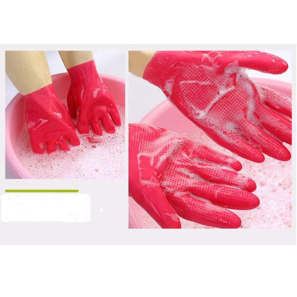 Troupeau bicolore industriel de épaississement du gant 320mm de latex rayant la résistance chimique