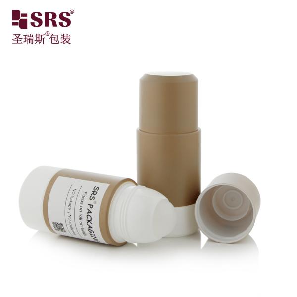 50ml 75ml Round Design Double Wall Empty White Roll On Bottle Primary Package for Pain Relief Gel with Matte Frosted Mould