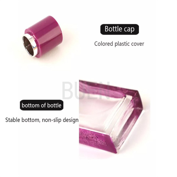 Bouteille de parfum en verre d'emballage cosmétique avec baïonnette Climp13mm de couverture en plastique de couleur