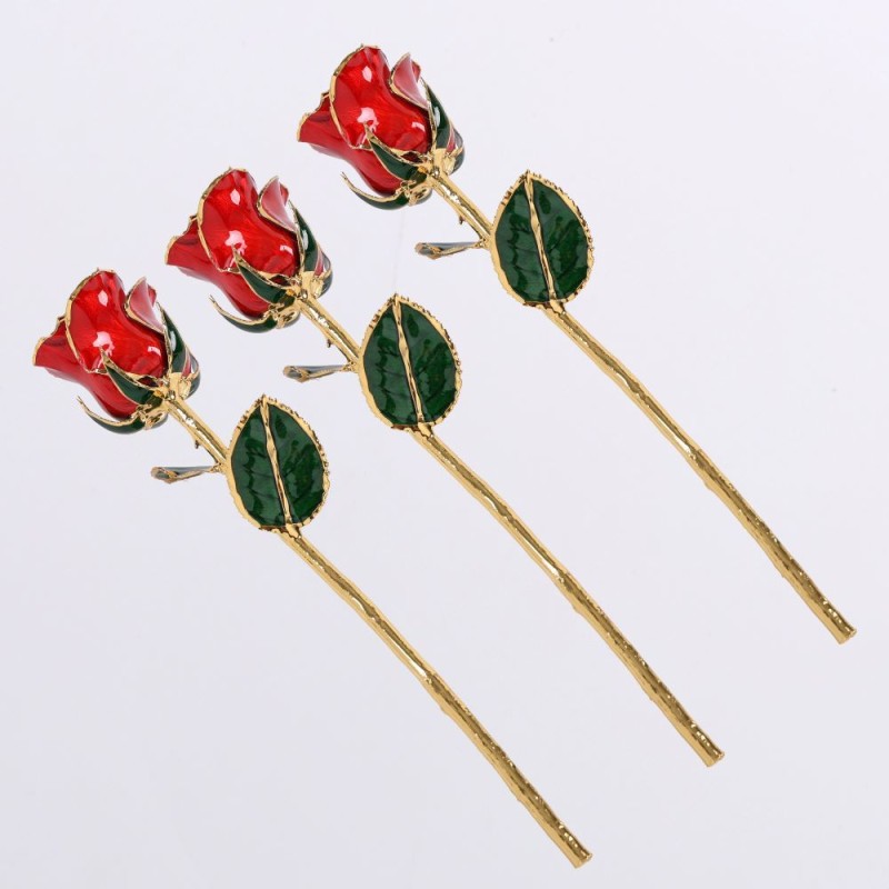 Valentine's Day, Christmas, Mother's Day Gift 24K Gold-plated Rose Red Upgraded Baked Paint Flower Manufacturer