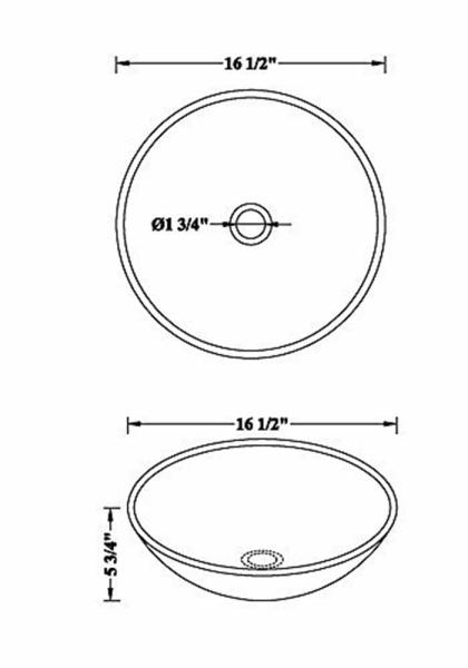 Classical Round Countertop Bathroom Sink Bowls , Tempered Glass Vessel Bathroom Sinks