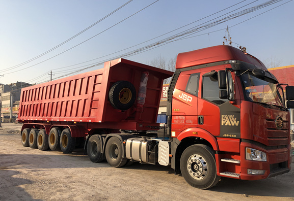 50 тонн 3-осевых саморазрядных перегонных прицепов с гидравлическим цилиндром и HAVY