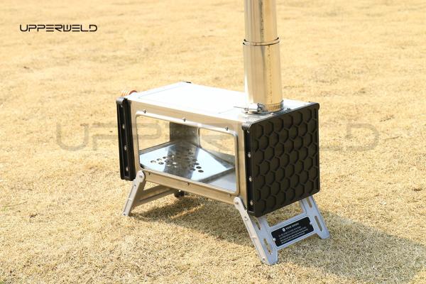 Forno de aquecimento portátil a lenha de fogo Forno de acampamento de aço inoxidável para uso externo