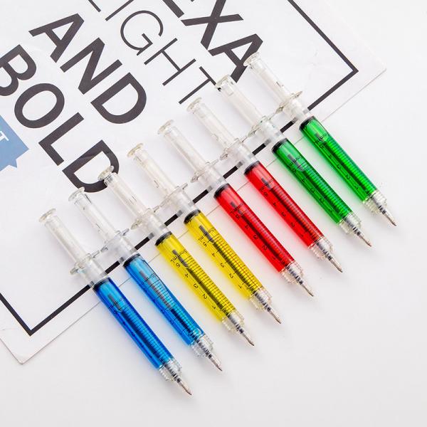 Creative Syringe Style Ballpoint Pen Colorful Oil Filling Plastic Ball Pen