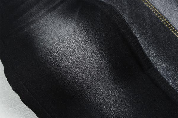 Full Lycra Satin Weave Black Black High Stretch Denim Fabric