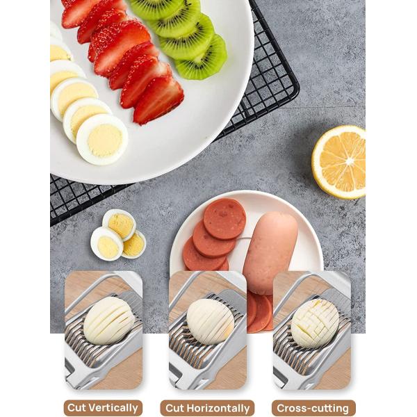 Stainless Steel Egg Slicer for Perfectly Sliced Boiled Eggs and Juicy Strawberries