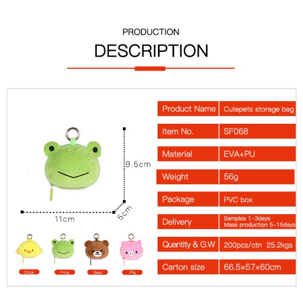 Adorable 3D Animal Coin Purses Hard-Shell 3d Custom Coin Purse For Children